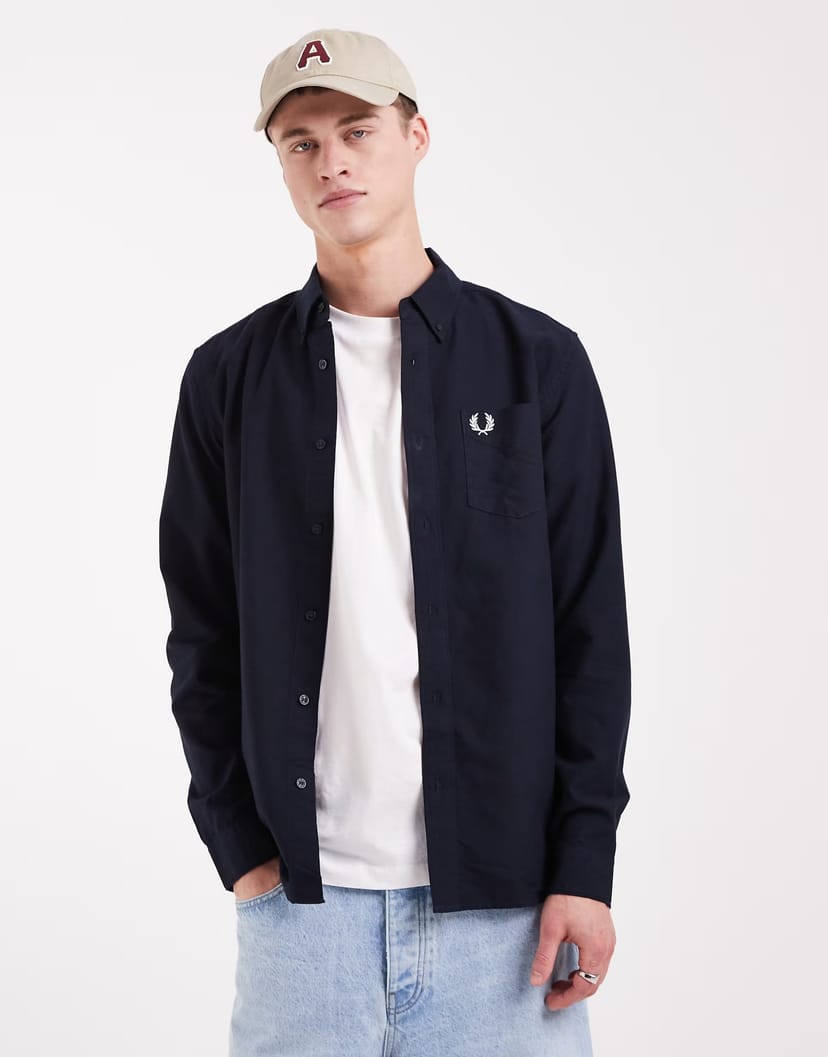 ASOS Fred Perry oxford shirt in navy - 1
