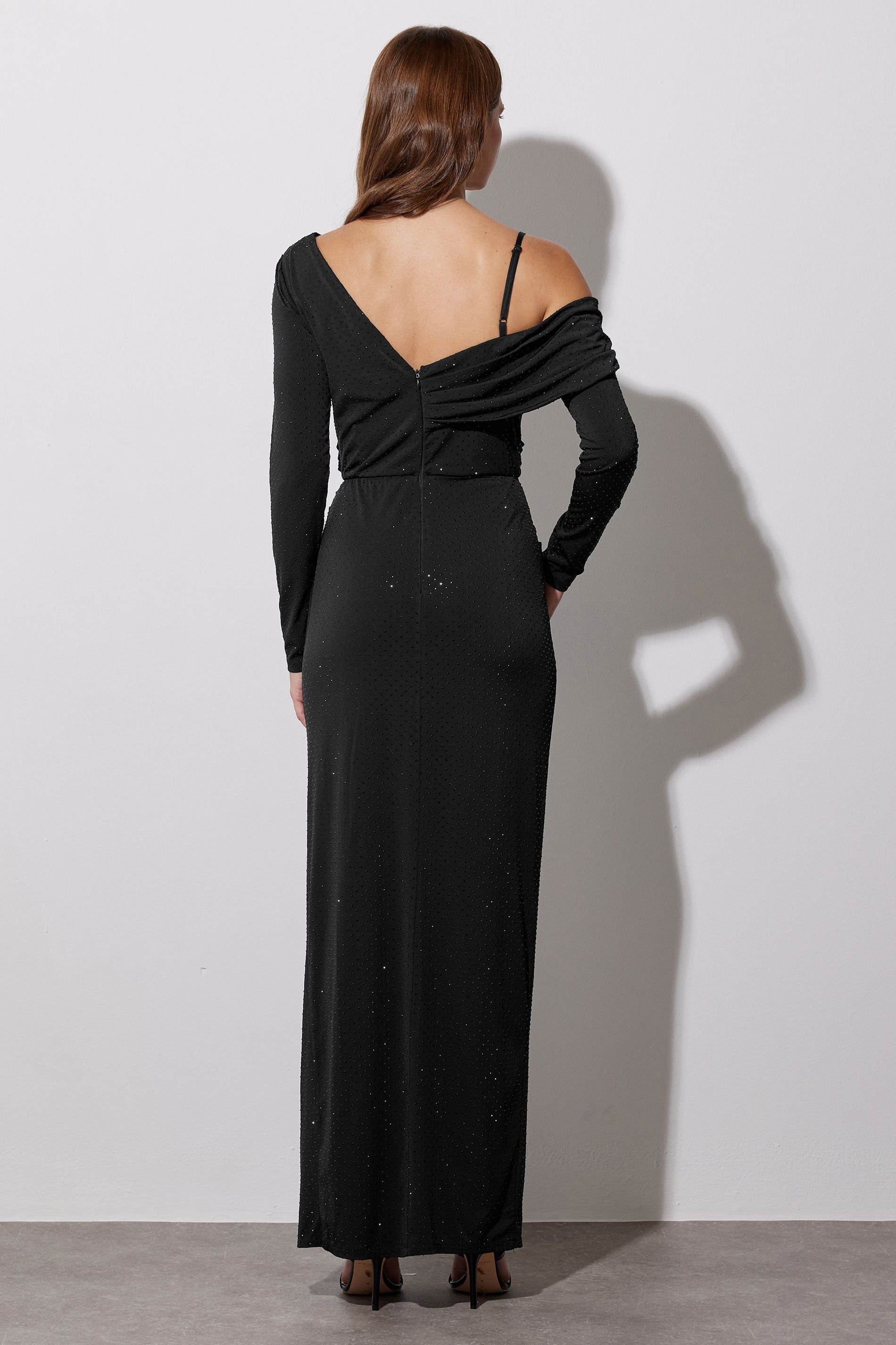 Star By Julien Macdonald Star by Julien Macdonald Women's Diamante One Shoulder Maxi Dress in Black - 3