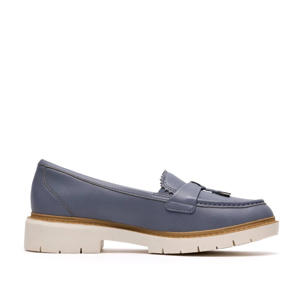 Clarks Clarks Women's Westlynn Bella Denim Blue Leather Loafers, Slip Ons