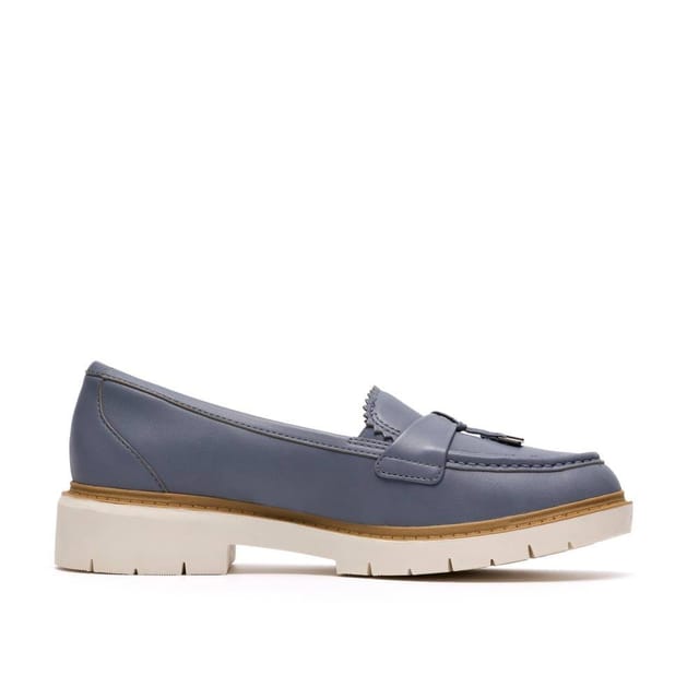 Clarks Clarks Women's Westlynn Bella Denim Blue Leather Loafers, Slip Ons - 2