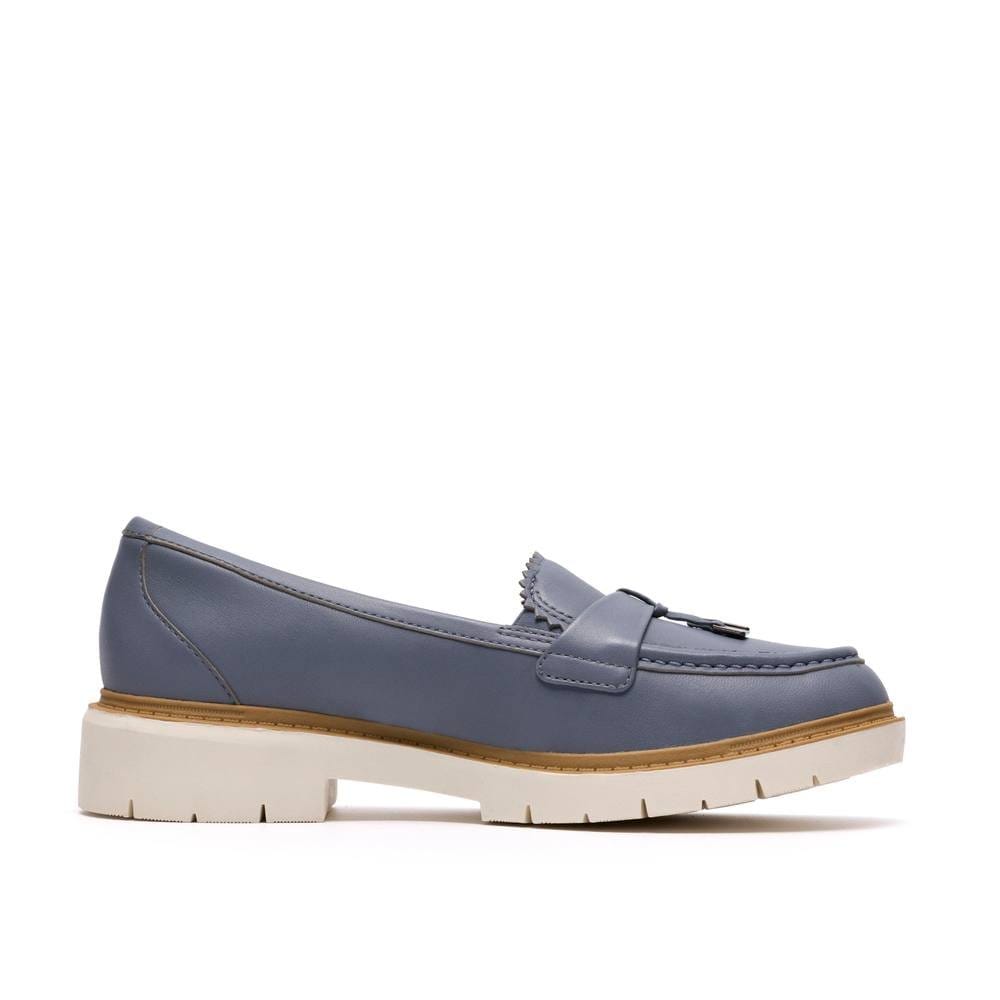 Clarks Clarks Women's Westlynn Bella Denim Blue Leather Loafers, Slip Ons - 4