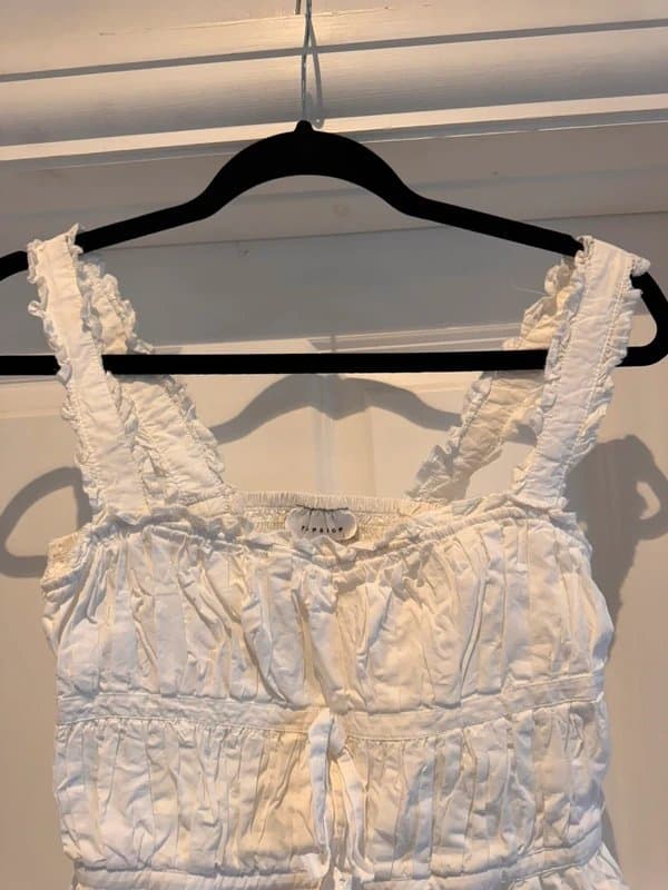Topshop Topshop size 8 100% cotton short mini summer strappy sleeveless smock dress a line fit flare boho