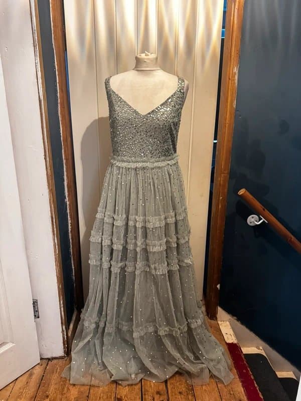 Maya Deluxe Maya bridesmaid maxi tulle dress