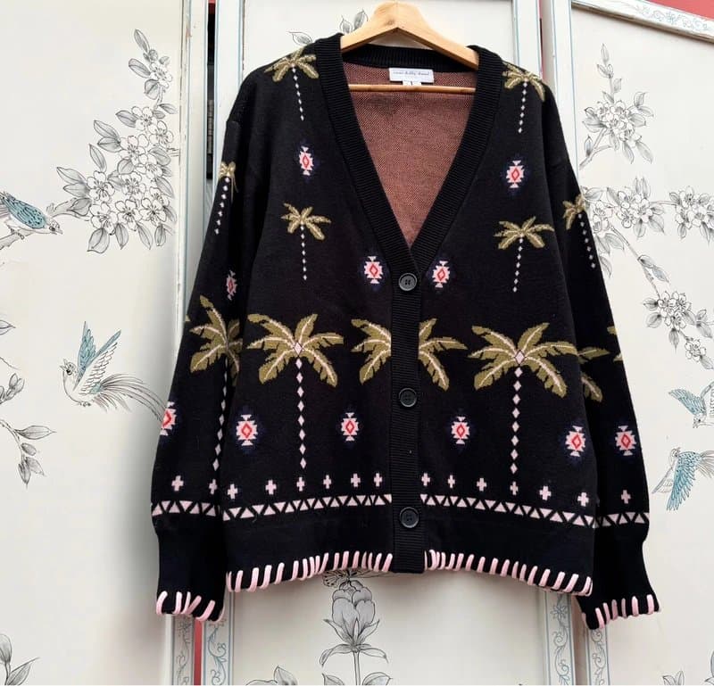 Never Fully Dressed RARE!Rrp£120!Nfd Jungle Cardigan Jumper Shopping Sightseeing Cinema Gig Everyday Statement 18/20