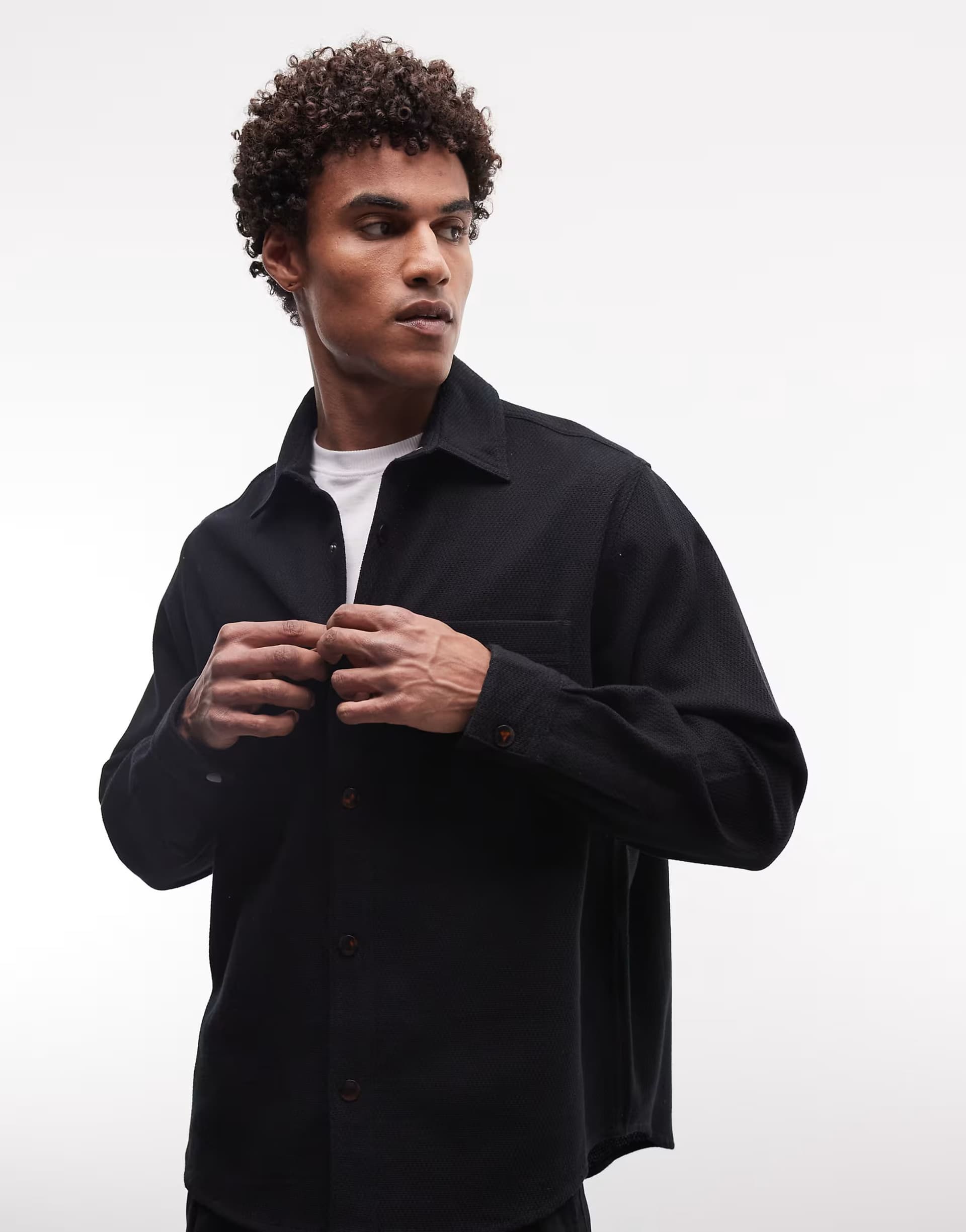 ASOS HUGO Red Oversized Black Shirt