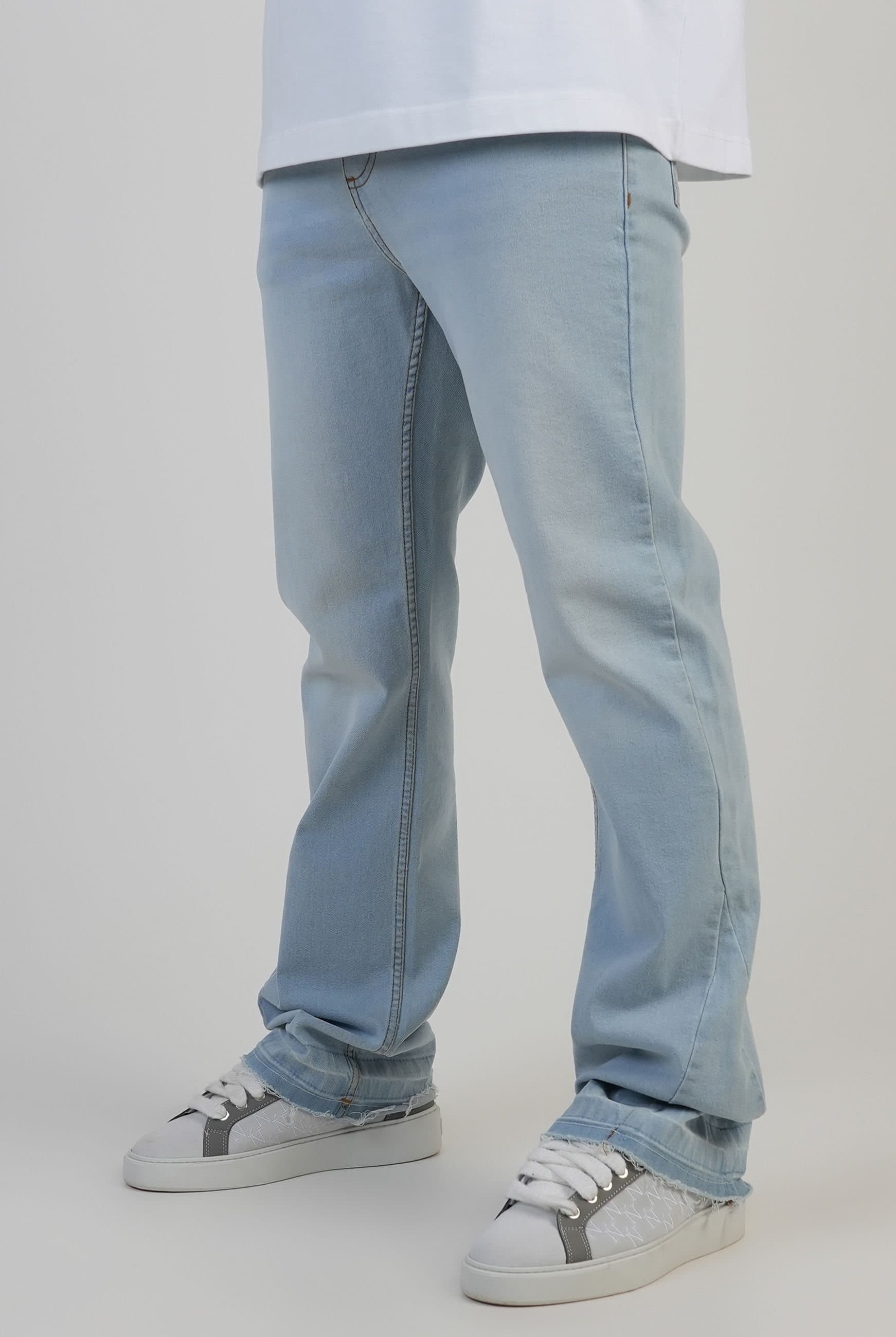 SikSilk SikSilk Men's Light Blue Flare Fit Jeans