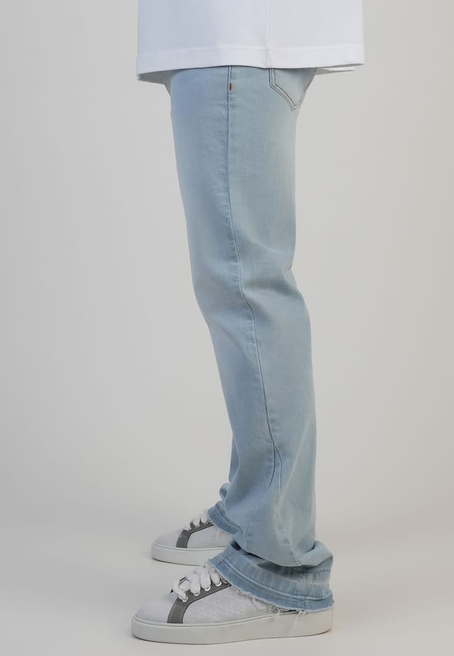 SikSilk SikSilk Men's Flare Fit Jeans in Light Blue - 2