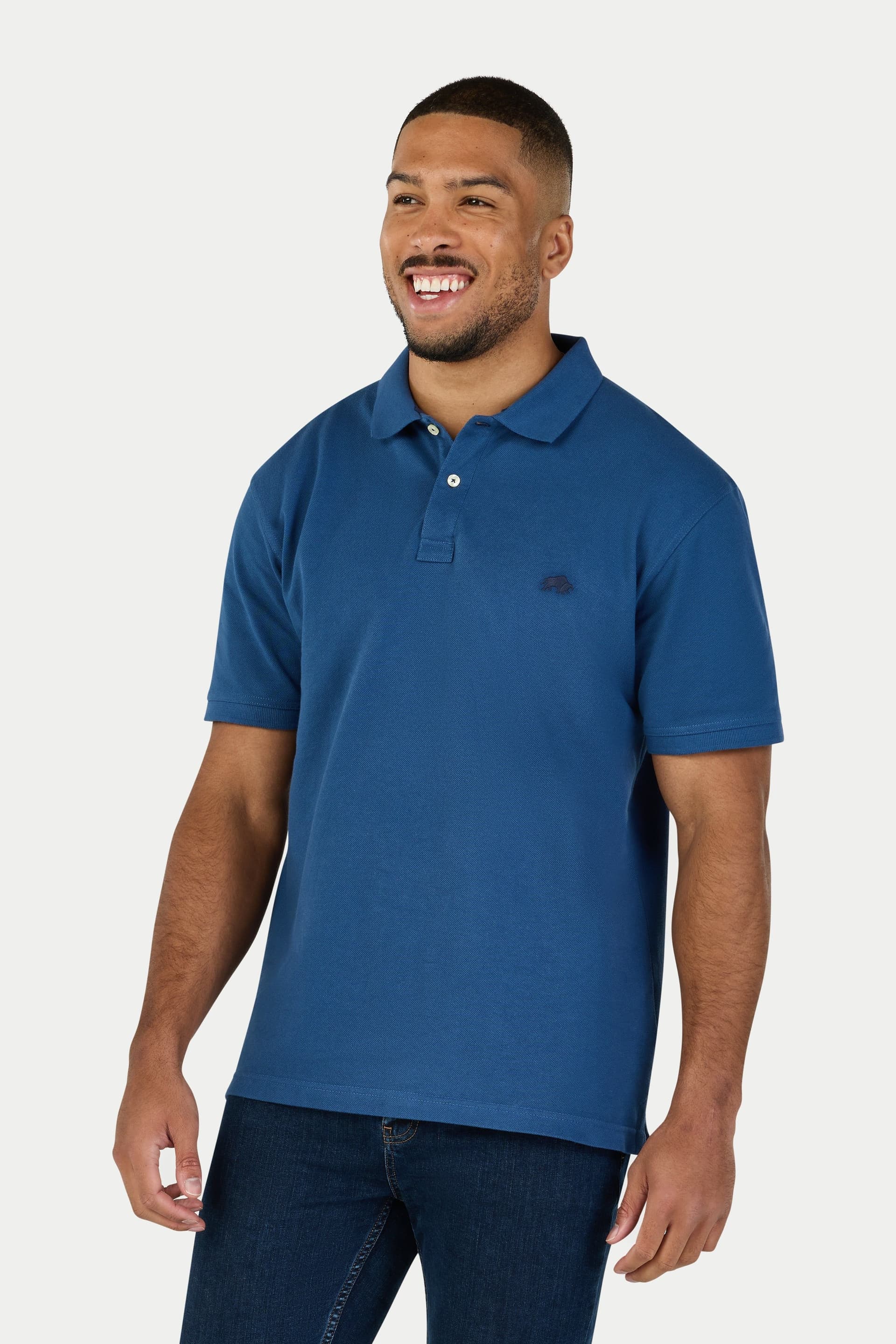 raging bull Raging Bull Men's Classic Polo in Mid Blue