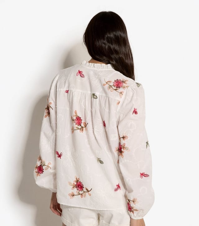 Apricot Women's White Floral Embroidered Shirt Apricot New Look - 3