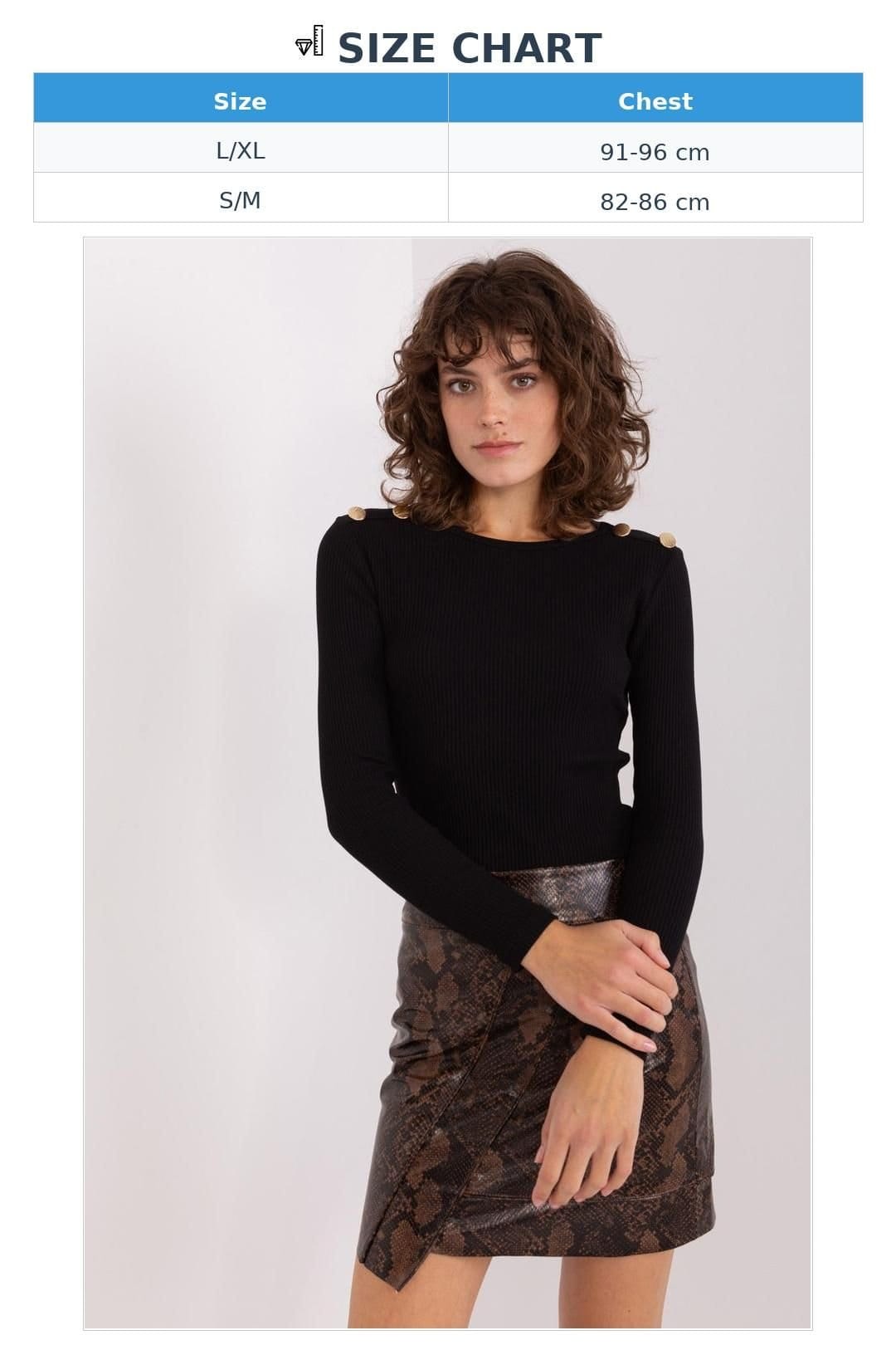 Love Lace Love Lace Women's Cotton Striped Fitted Blouse With Shoulder Buttons in Black - 4