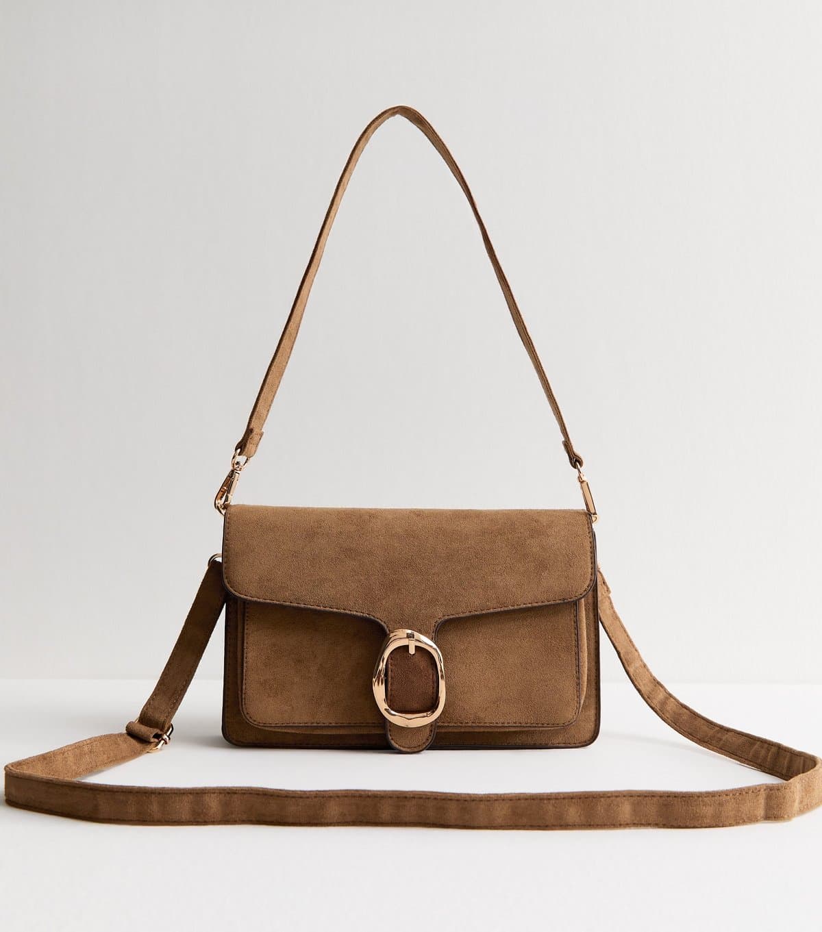 New Look New Look Tan Faux Suede Shoulder Bag Vegan