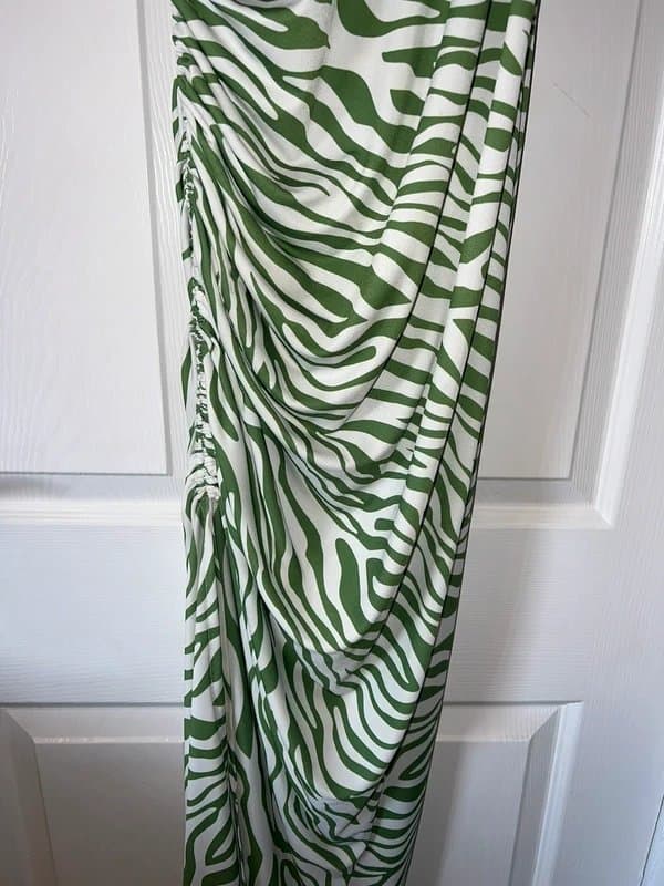 Bershka Bershka green & white zebra print dress Large 14 16