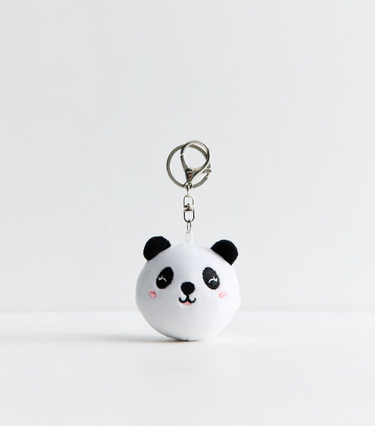 New Look White Panda Fabric Bag Charm New Look