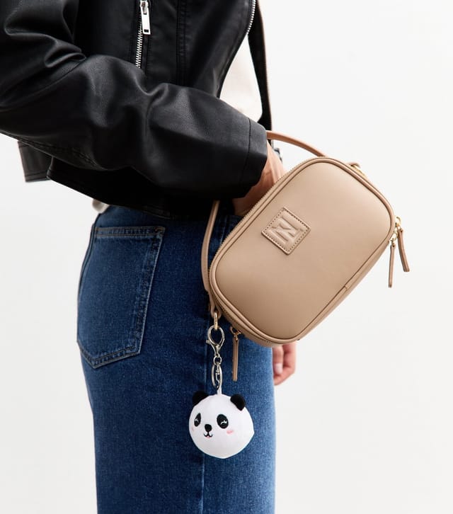 New Look White Panda Fabric Bag Charm New Look - 2