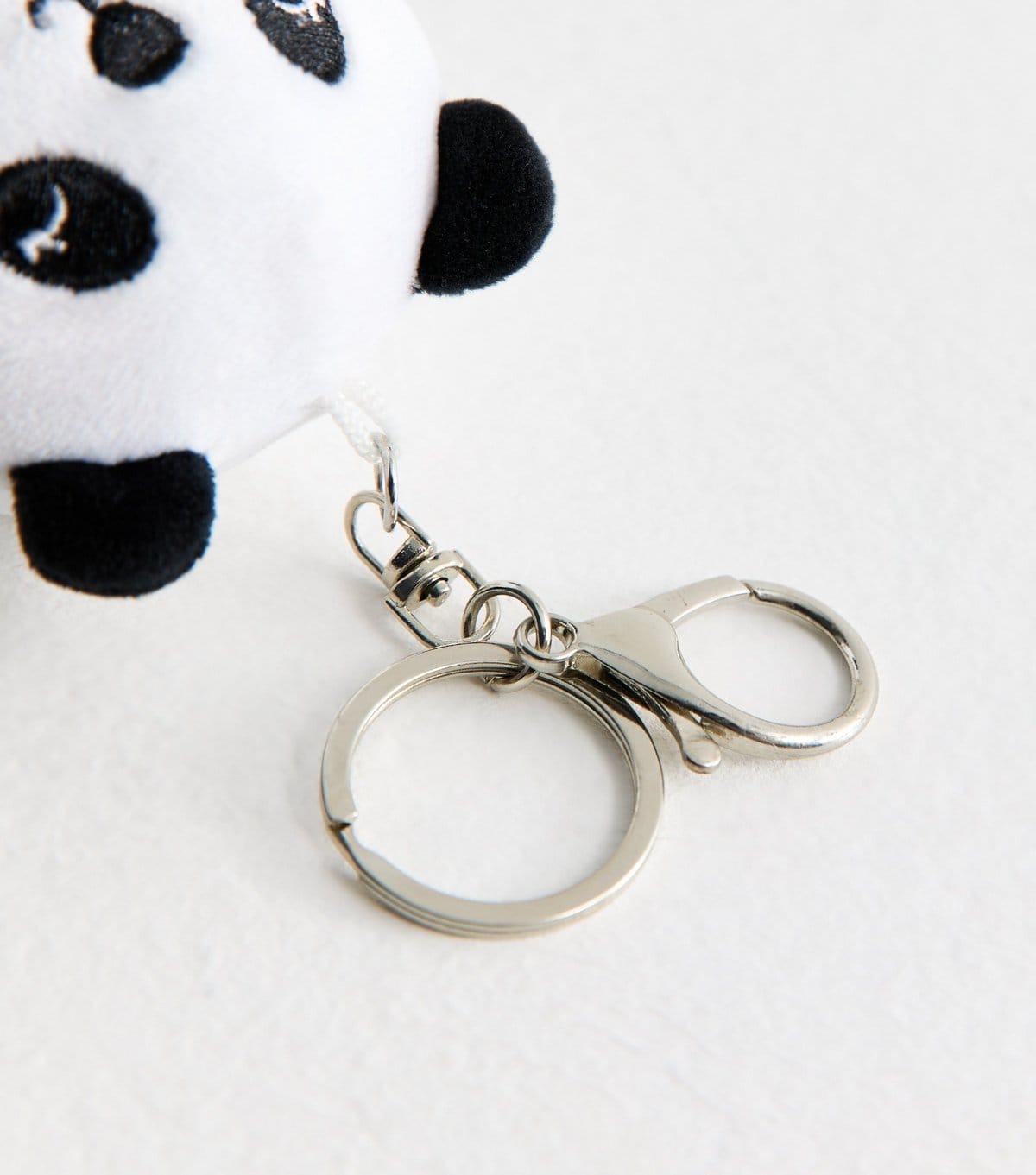 New Look White Panda Fabric Bag Charm New Look - 4