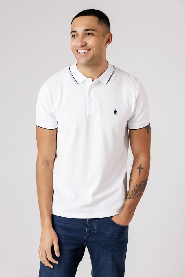 French Connection French Connection Men's 3 Pack Cotton Short Sleeve Pique Polo Shirts in Navy - 2