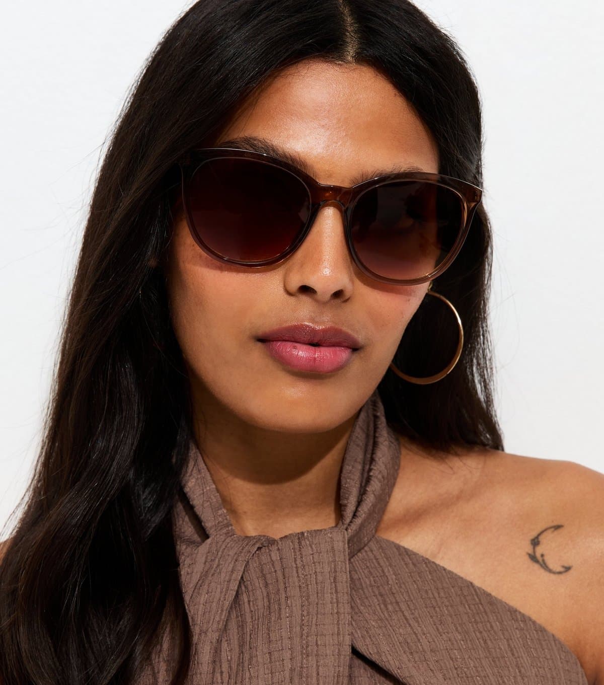 New Look New Look Brown Round Frame Sunglasses