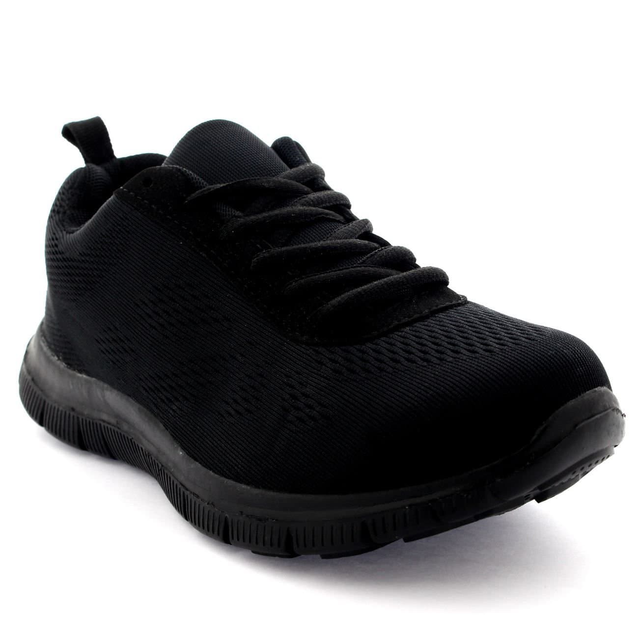 Viva VIVA Men's Jet Black Mesh Running Trainers