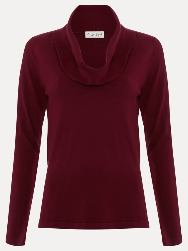 Phase Eight Phase Eight Women's Lottie Cowl Knit in Wine - 2