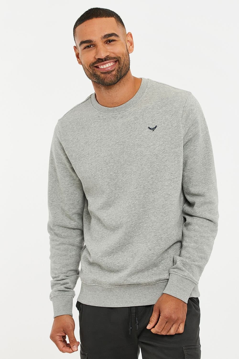 Threadbare Threadbare Light Grey Crew Neck Sweatshirt
