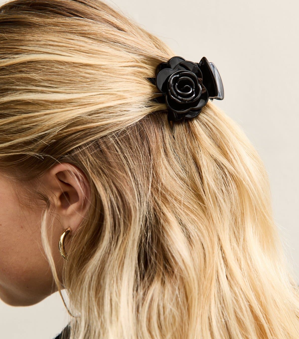 New Look Black Rose Flower Claw Clip New Look
