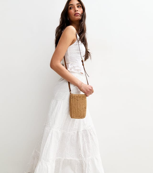 New Look Women's White Broderie Anglaise Tiered Midi Skirt New Look - 3