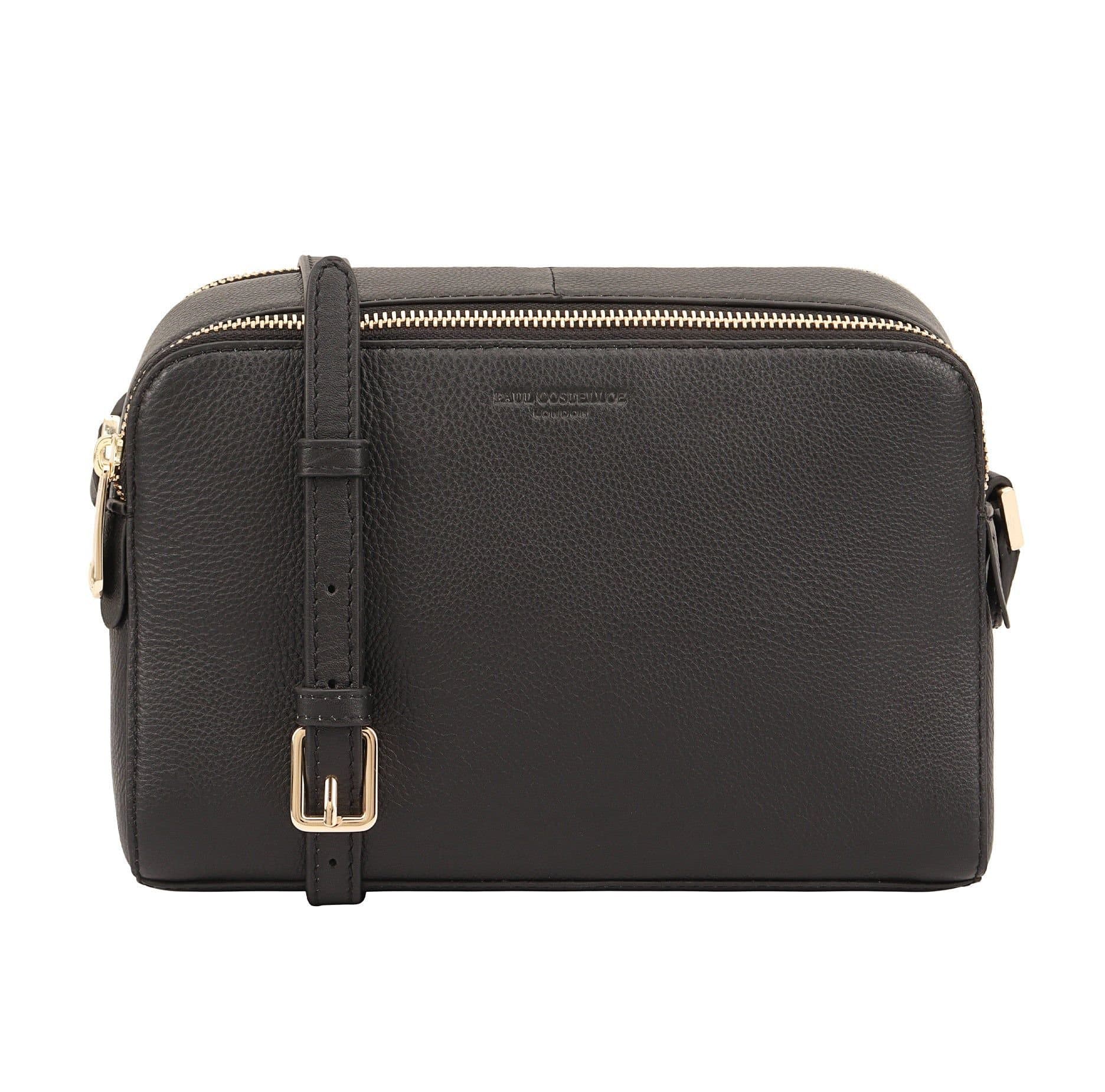 Paul Costelloe Paul Costelloe Women's Jet Black Leather Crossbody Bag
