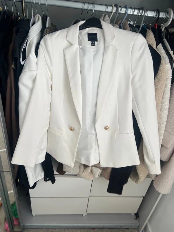 New Look New look white blazer with gold buttons