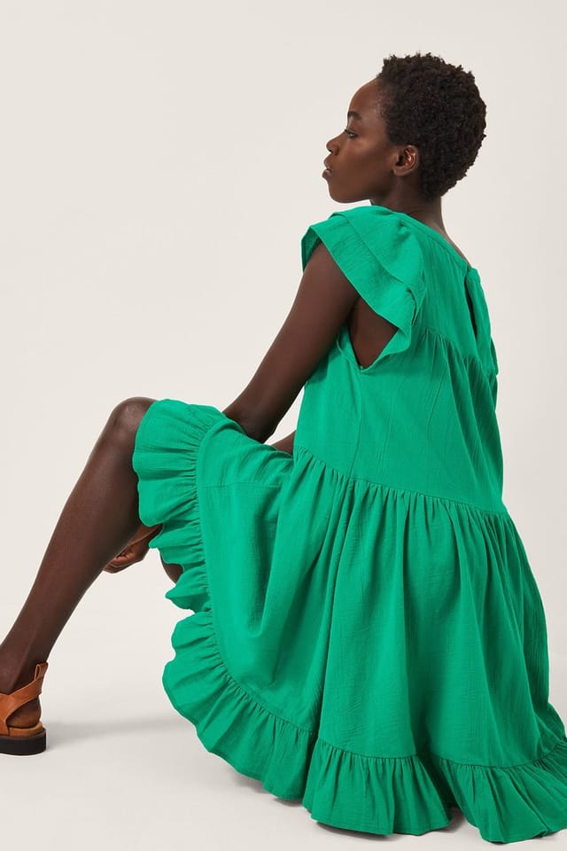 Monsoon Monsoon Women's Maryam Frill Mini Swing Dress Green - 3