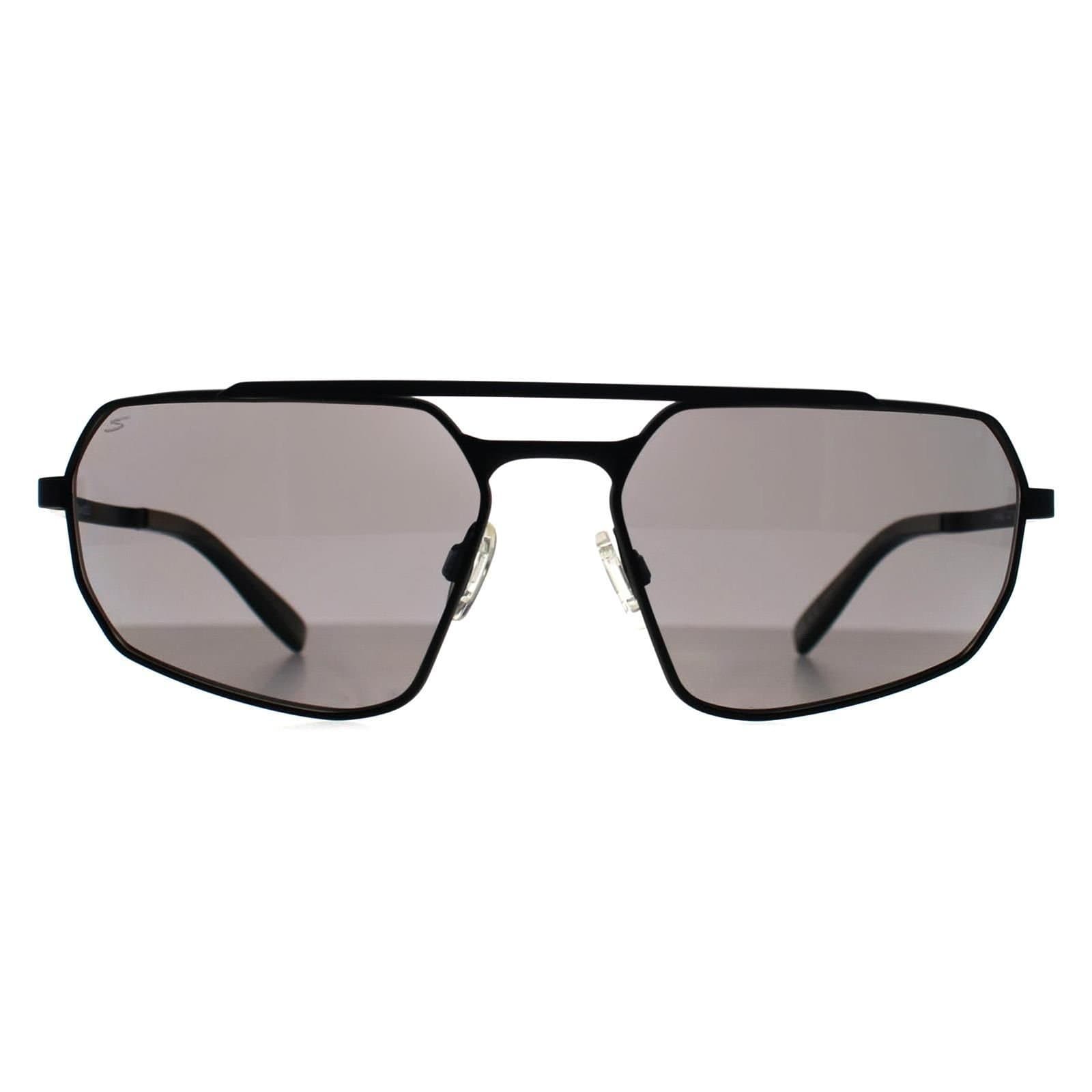 Serengeti Serengeti Men's Rectangle Matte Black Saturn Polarized Smoke Photochromic Hinkley