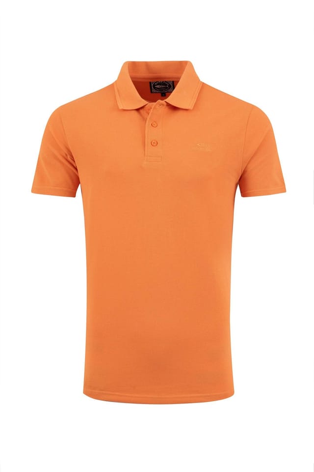Weird Fish Weird Fish Men's Giles Pique Polo Shirt in Pale Orange - 2
