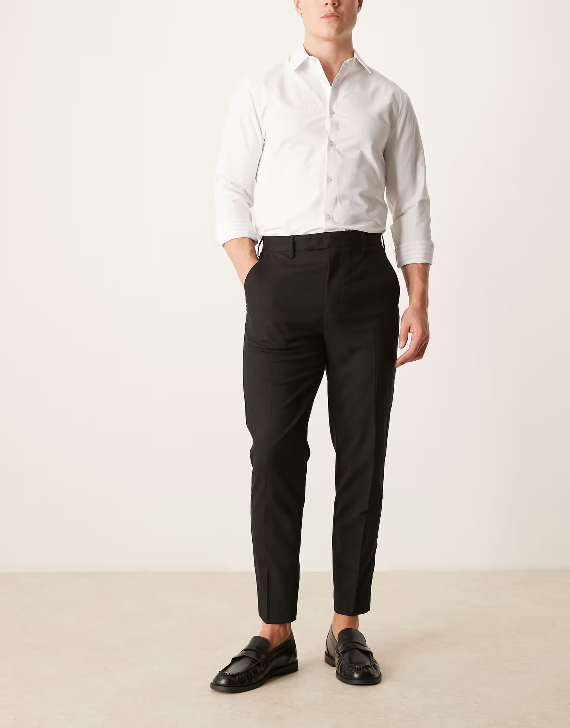 ASOS ASOS DESIGN smart tapered fit trousers in black