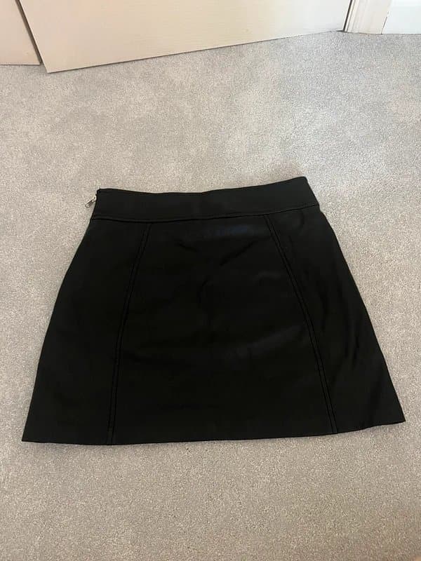 Bershka Black leather skirt