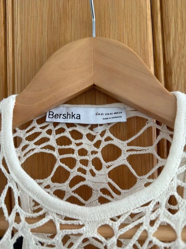 Bershka Cream Crochet Maxi Dress Cover Up