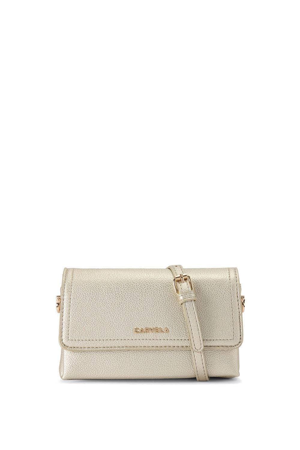 Carvela Carvela Gold Metallic Mini Xbody Bag