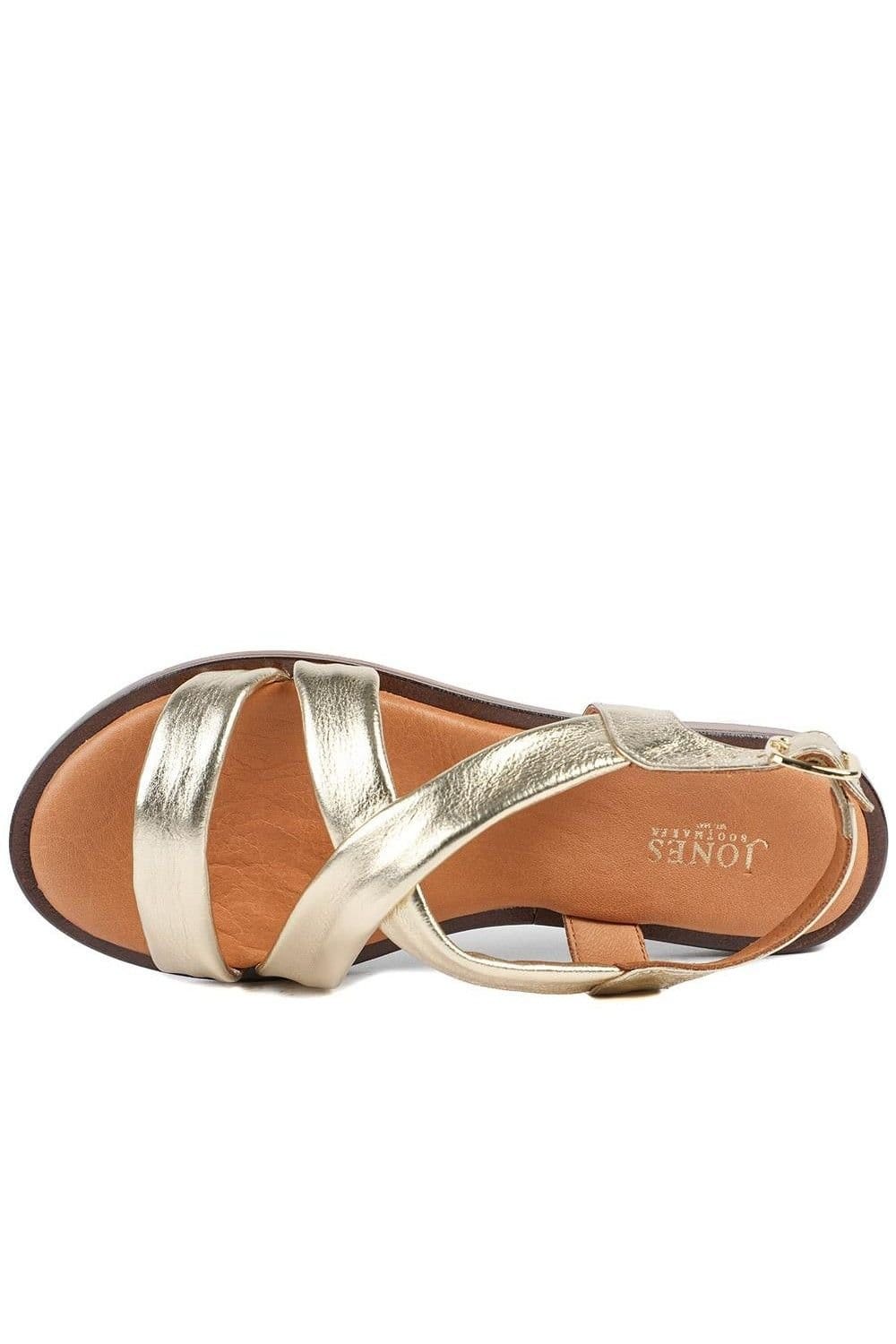 Jones Bootmaker Jones Bootmaker Women's Haliwide Leather Wide-Fitting Sandals in Gold - 4