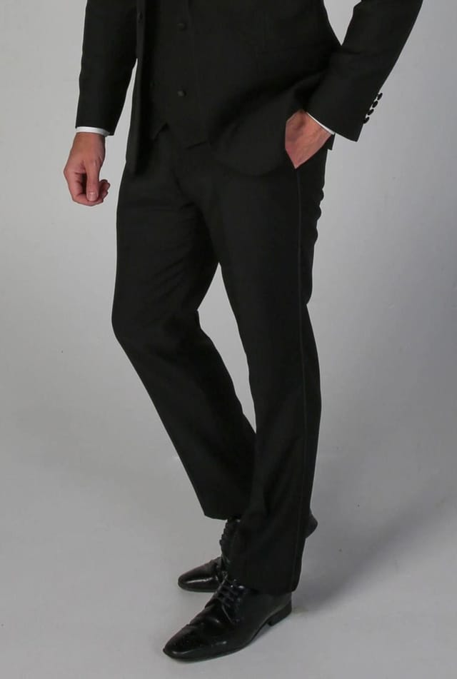 Paul Andrew Paul Andrew Men's Ford Tuxedo Trousers in Black - 2