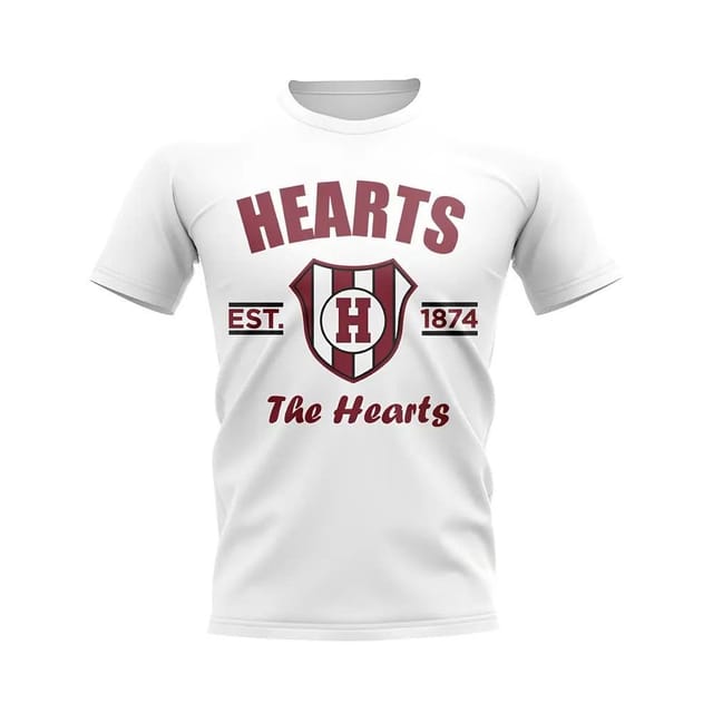Hearts Hearts Men's Personalised Established Football T-Shirt in White - 2