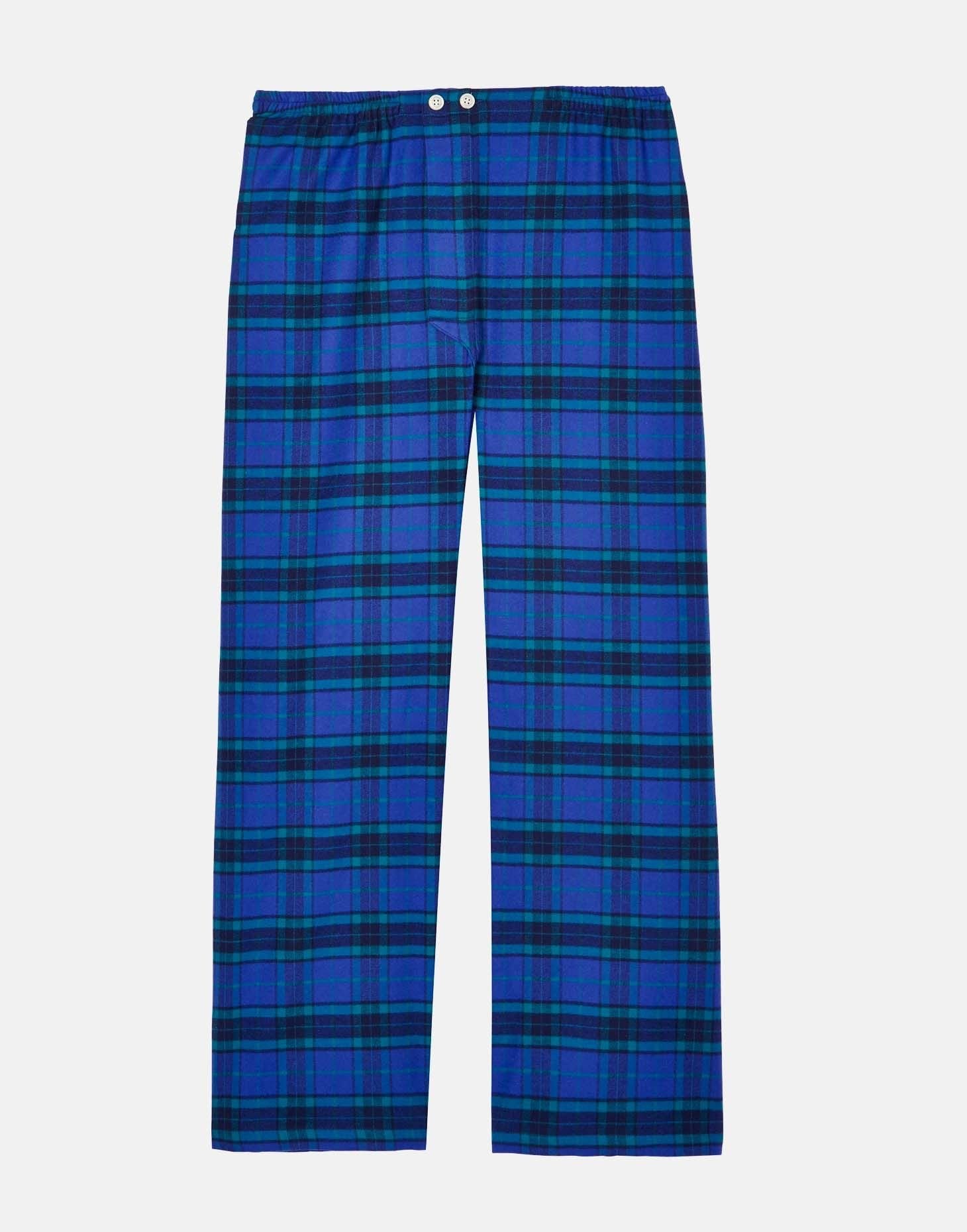 British Boxers British Boxers Men's "Midnight" Tartan Brushed Cotton Pyjama Set in Bottle Green - 4