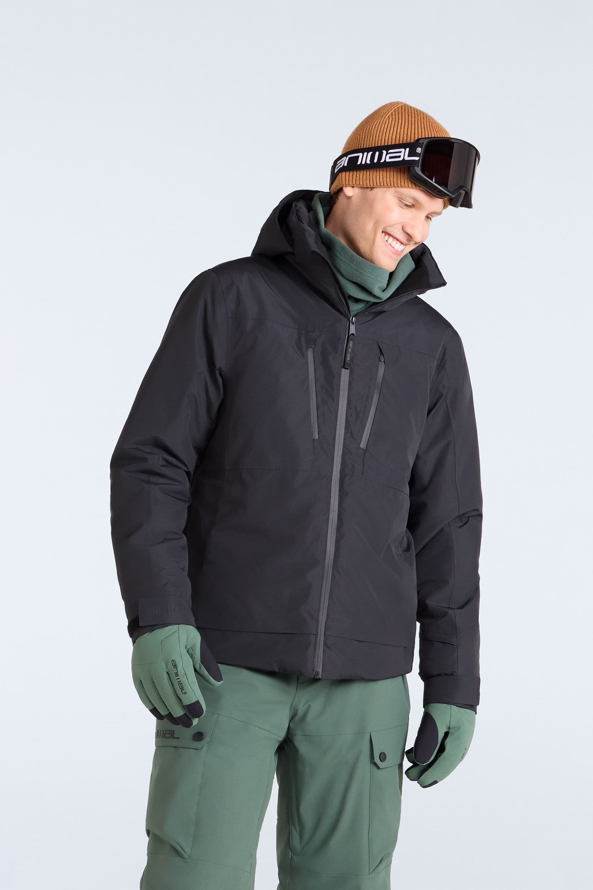 Animal Animal Men's 'Arctic' Waterproof Ski Jacket in Black