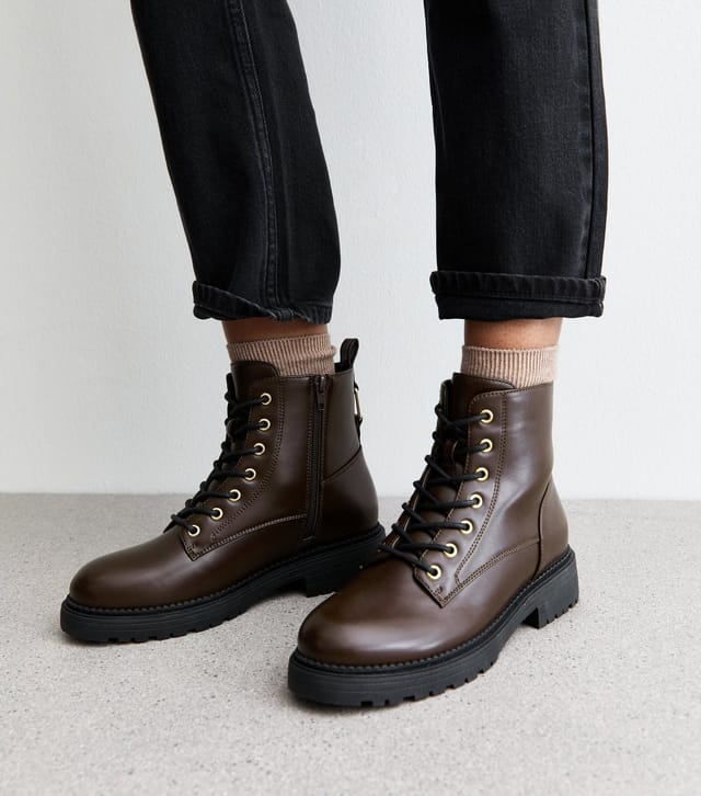 New Look Women's Brown Lace Up Ankle Boots New Look - 2