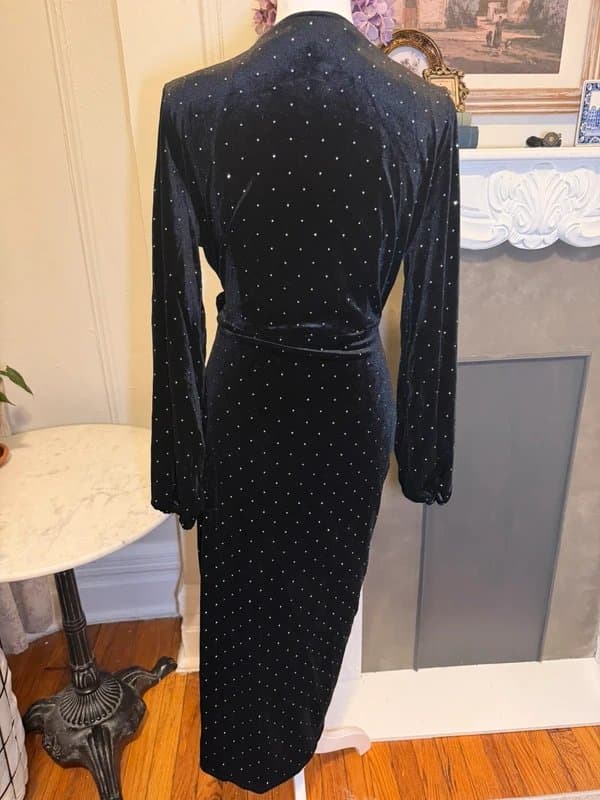 Never Fully Dressed Never Fully Dressed Black Velvet Stud Vienna dress