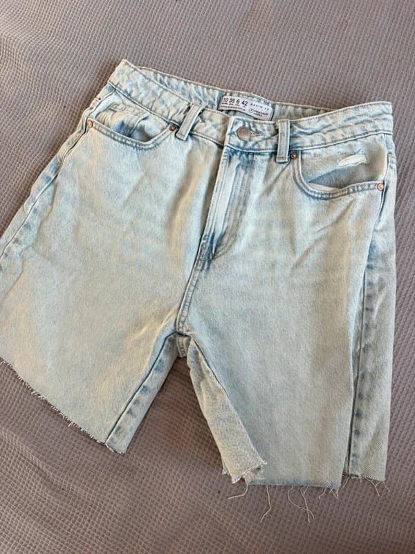 Primark Acid wash long length denim short 10