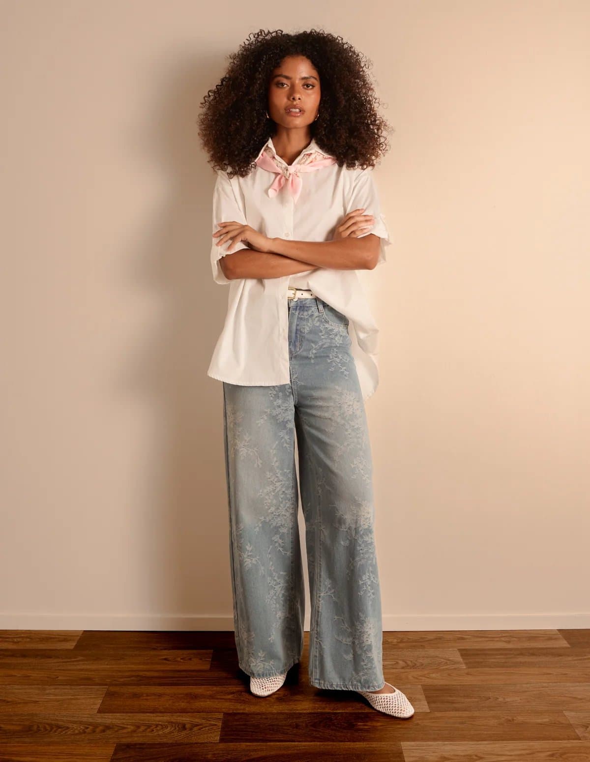 Blue Vanilla Floral Print Jeans