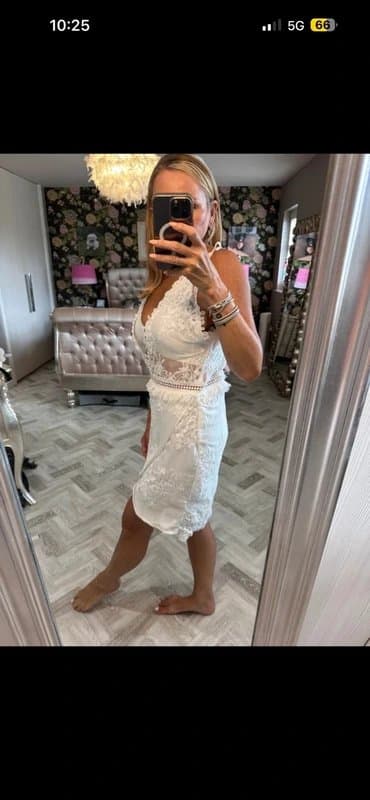 Never Fully Dressed Stunning Never Fully Dressed limited edition lace swimsuit cover up dress size M/L