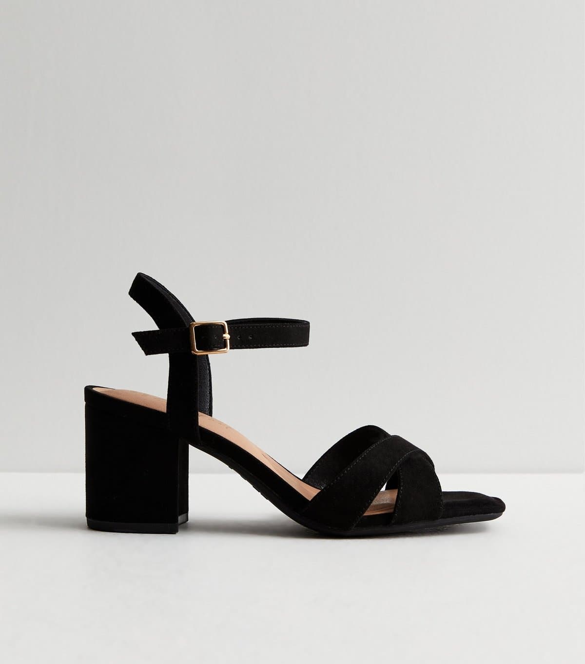 New Look New Look Black Suedette Block Heel Sandals