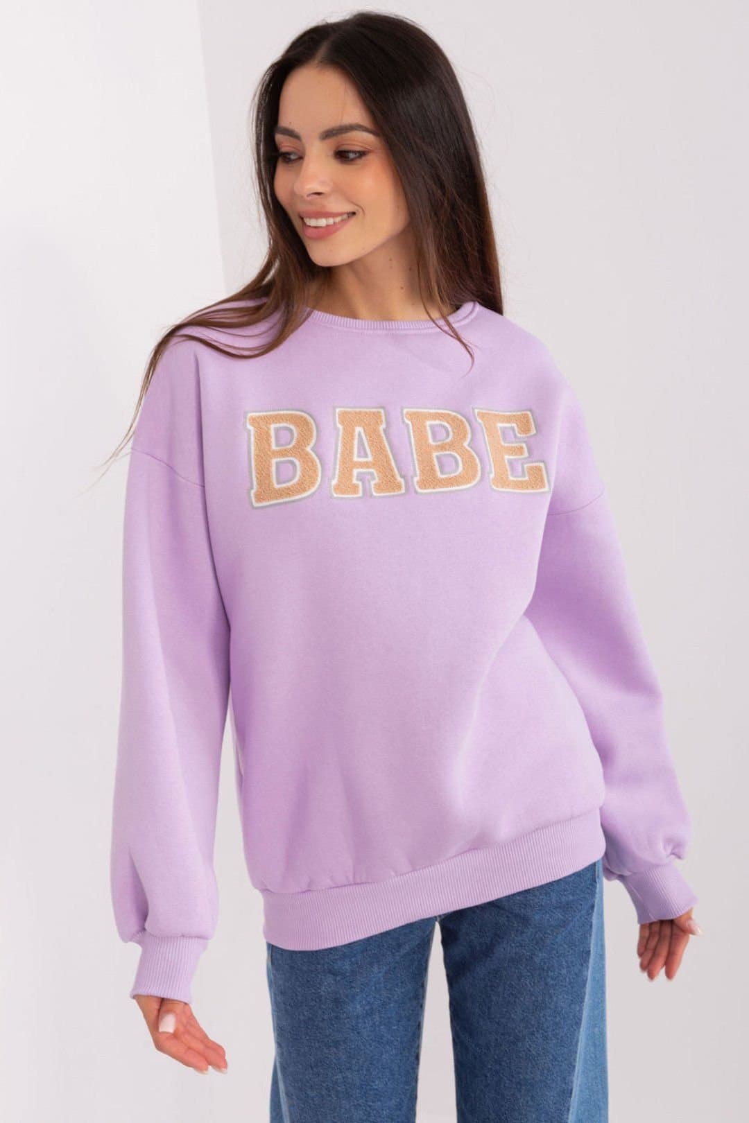 Love Lace Love Lace Women's Cotton Polyester Graphic Head Pullover Sweatshirt in Violet