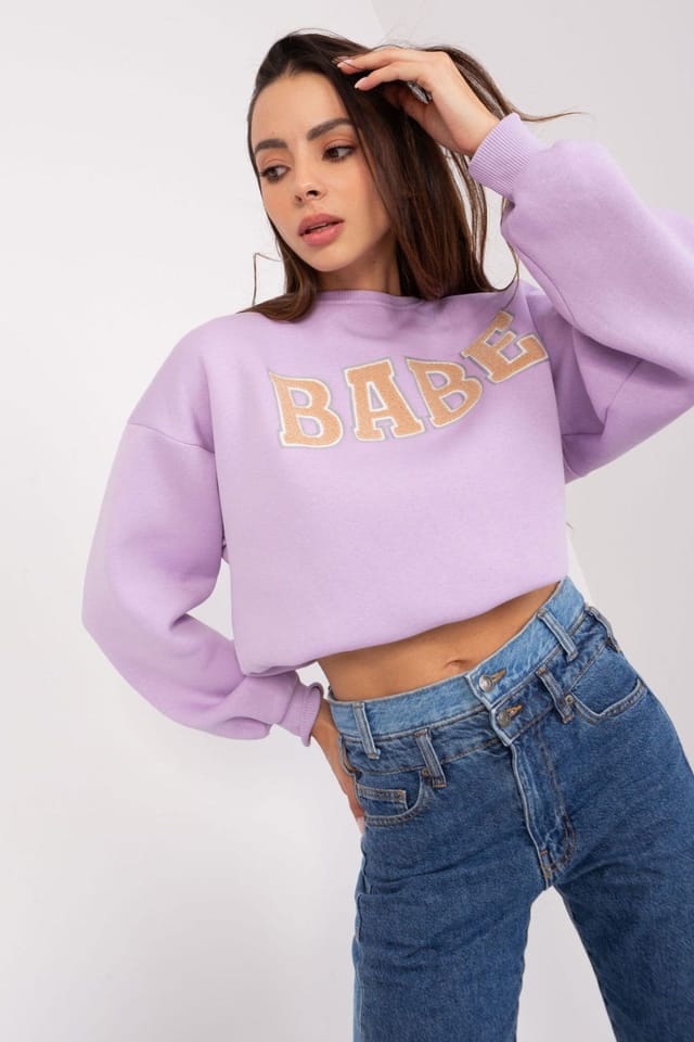 Love Lace Love Lace Women's Cotton Polyester Graphic Head Pullover Sweatshirt in Violet - 2