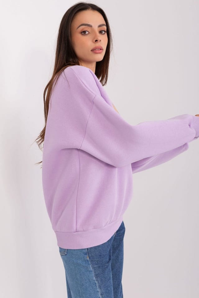Love Lace Love Lace Women's Cotton Polyester Graphic Head Pullover Sweatshirt in Violet - 3