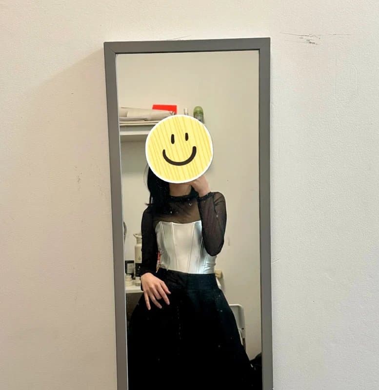 Bershka Bershka Silver Faux Leather Corset